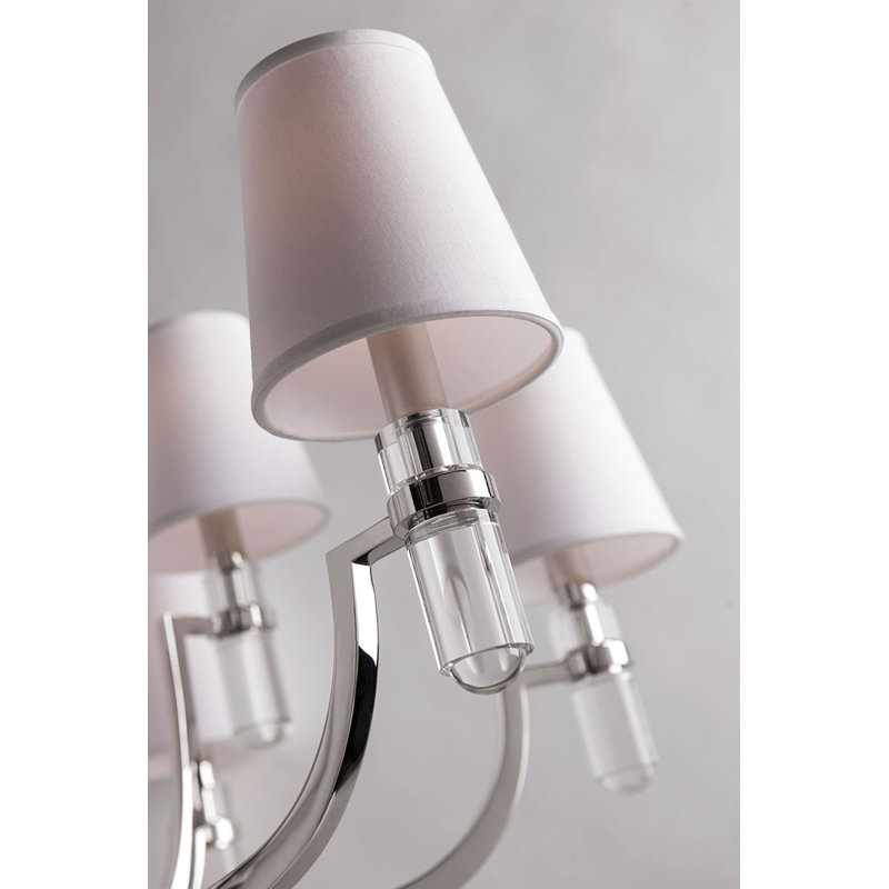 Dayton 9 - Light Chandelier, Aged Brass, White