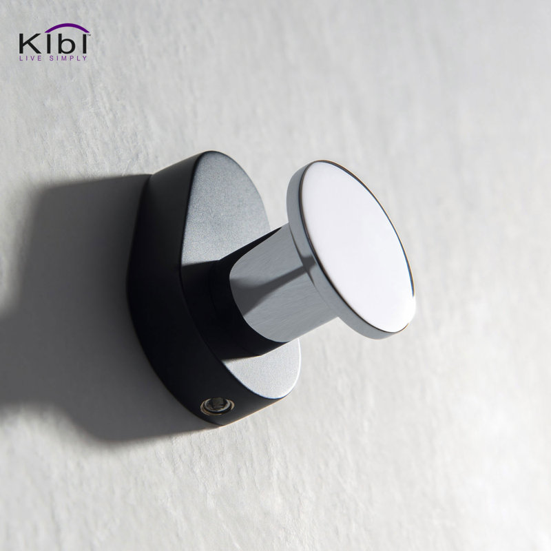 Volcano Bathroom Hardware Accessory Wall Mounted, Chrome/Black