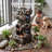 Outdoor/Indoor Rustic Water Fountain with LED Light, Multi-Tier Resin Tabletop Waterfall for Home & Office