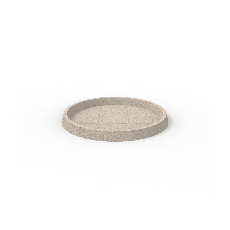 Soucoupe ronde, H 1,75 po x l 20,5 po x P 20,5 po, Granite crème
