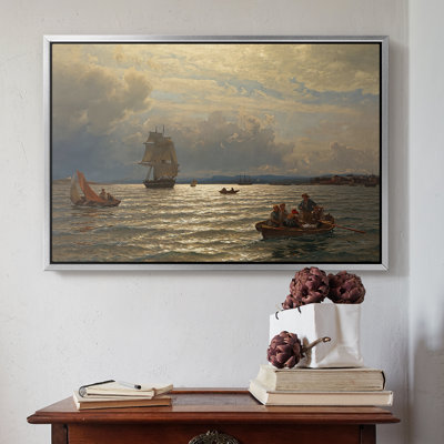 From the Inlet of Oslo, 1874 - Hans Gude, toile tendue avec châssis