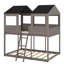 Wood Bunk Bed With Roof, Window, Guardrail-1492510295