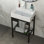 Lavabo de console de salle de bain en céramique 24 "x 16,75" avec trop-plein et pieds noirs