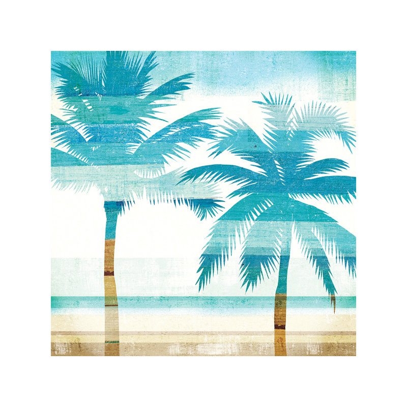 Beachscape Palms III by Michael Mullan - Wrapped Canvas Painting, 45.72 cm H x 45.72 cm W x 1.91 cm D, Wrapped Canvas