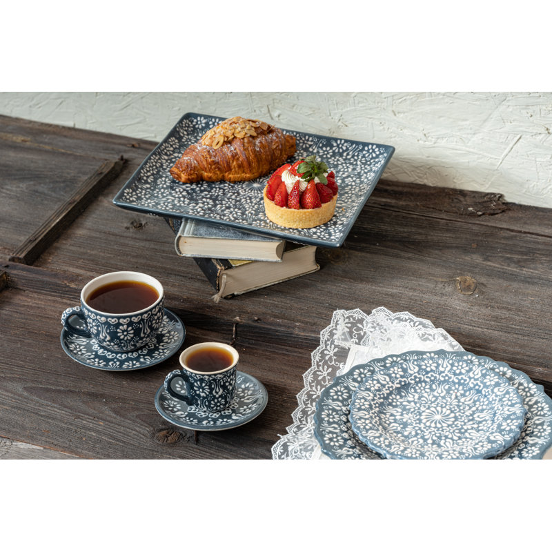 Hand Painted Ceramic Ceramic, Gray, 3.4 oz