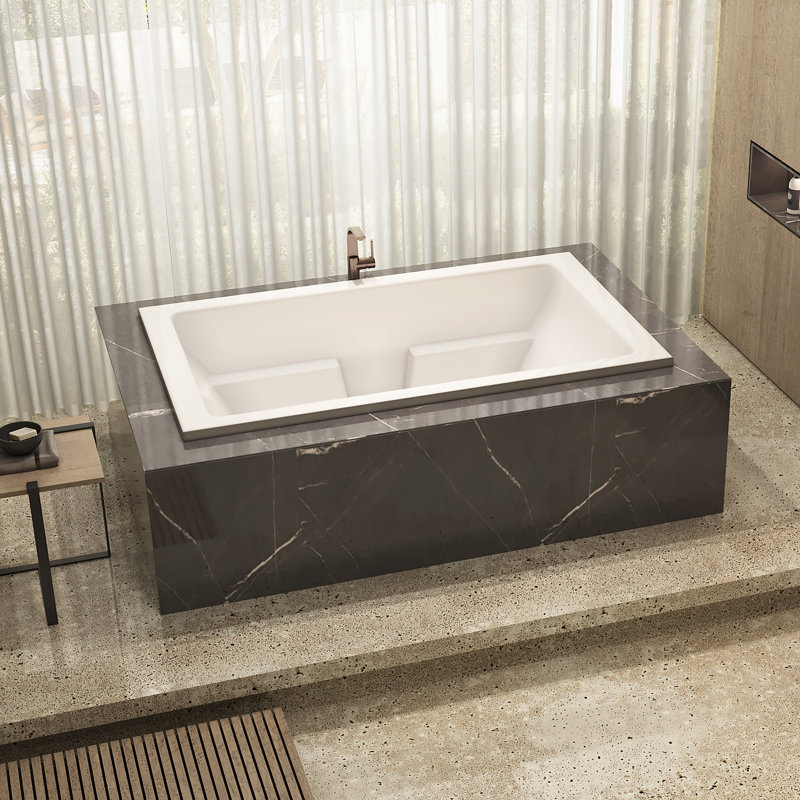 Westport 72" x 36" Drop In Soaking Acrylic Bathtub, White