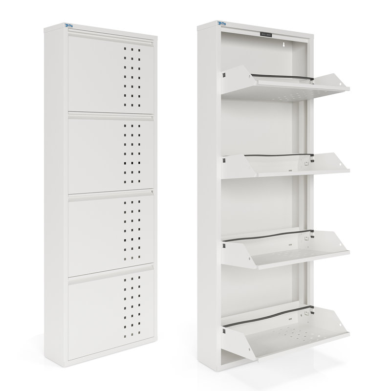 Armoire de rangement pour huit paires de chaussures, Blanc