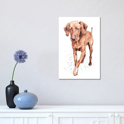 Impression sur toile tendue, "Best pied vers l'avant Vizsla" par EdsWatercolours