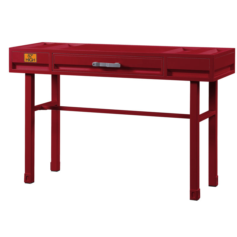 Base de meuble-lavabo de salle de bain 1 tiroir 47" en métal et bois seulement, Rouge