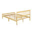 Structure de lit simple en bois avec tête et pied de lit à lattes, lit plateforme à profil bas avec rangement sous le lit, minimaliste et sans sommier, naturel, grand-129471844-129471841
