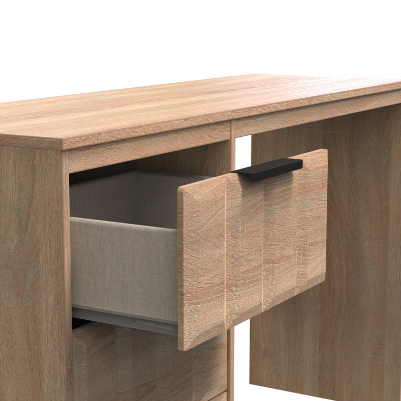 Besian 3 Drawer Desk  (Ready Assembled), Bardolino Oak
