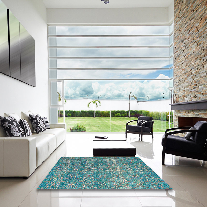 Abstract Indoor Rug, Square 5'