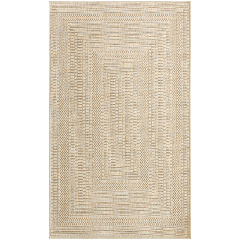 Cascio Geometric Indoor/Outdoor Area Rug, Rectangle 3' x 5', Cream