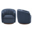 Fauteuil demi-tonneau pivotant en cuir Seraphina-56335270
