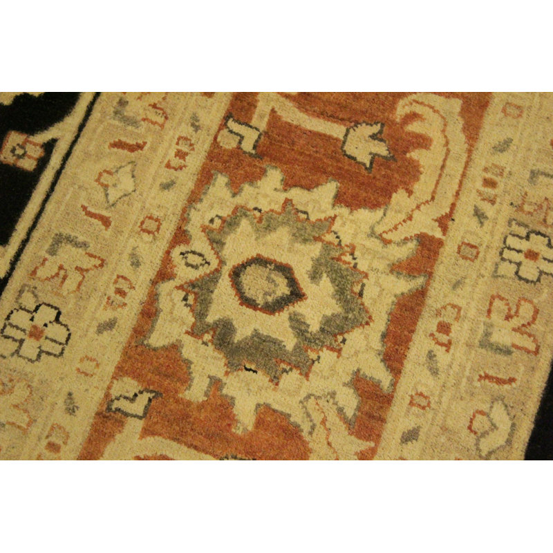 Tapis unique noir / orange 10 pi x 14 pi Kellyanna par Arshs Fine Rugs