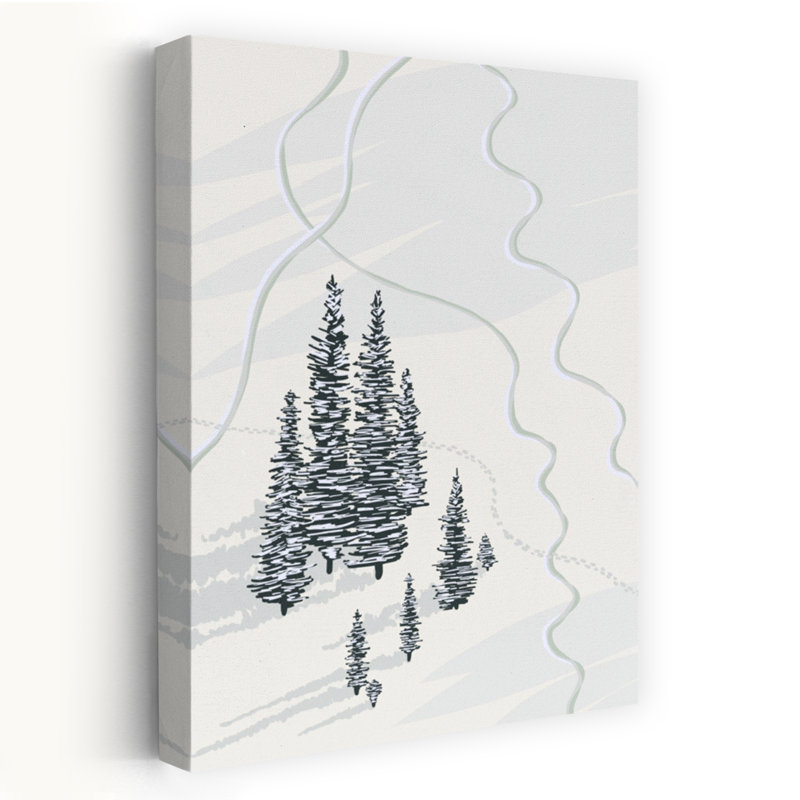 Art contemporain contemporain serein abstrait paysage d'hiver, H 60 po x l 40 po
