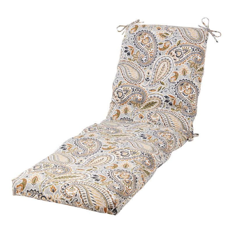 Outdoor Chaise Lounge Chair Cushion, Arctic Paisley