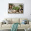 Ensemble de 1 tableau sur toile représentant un jardin d'herbes aromatiques-129325475-129325472