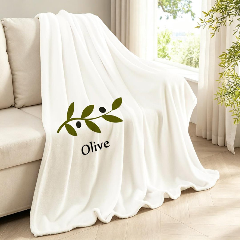 Jeté en flanelle transparente molletonné, imprimé olive, Jeté 40 po x 50 po