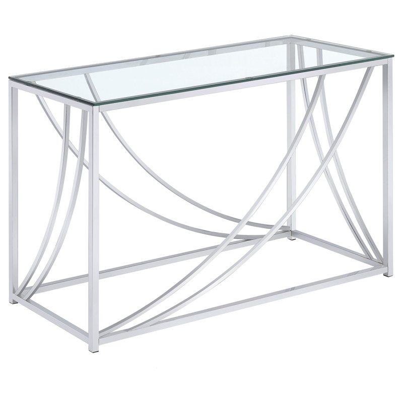 Console en verre chromé
