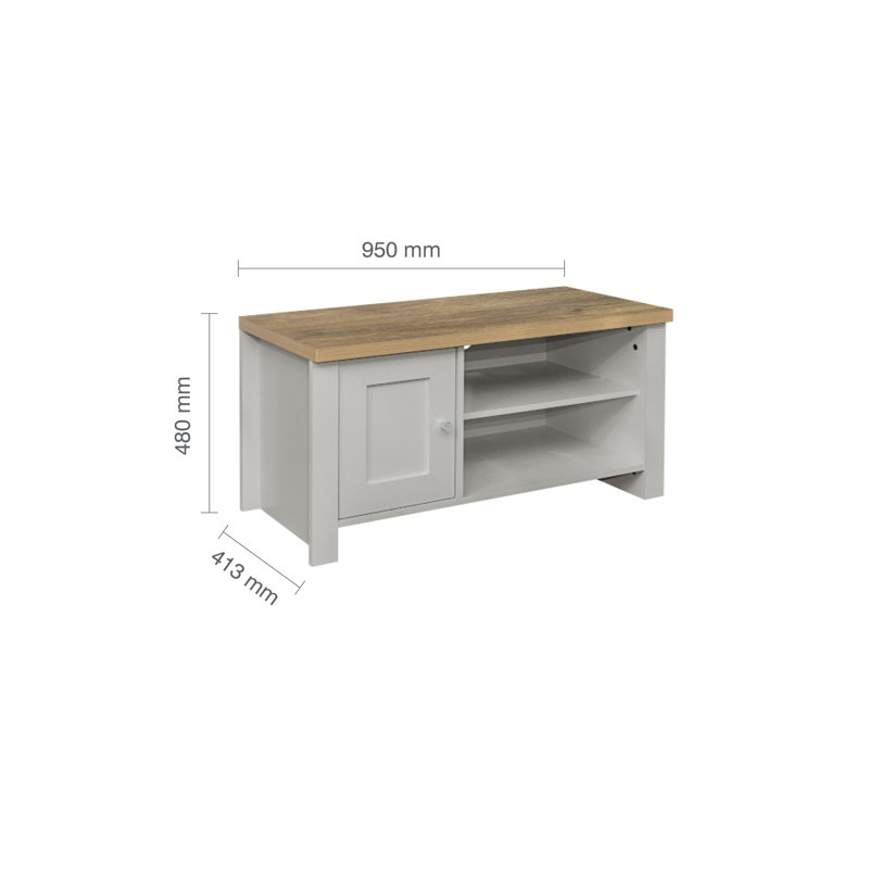 Napanoch TV Stand for TVs up to 42", Grey/Oak