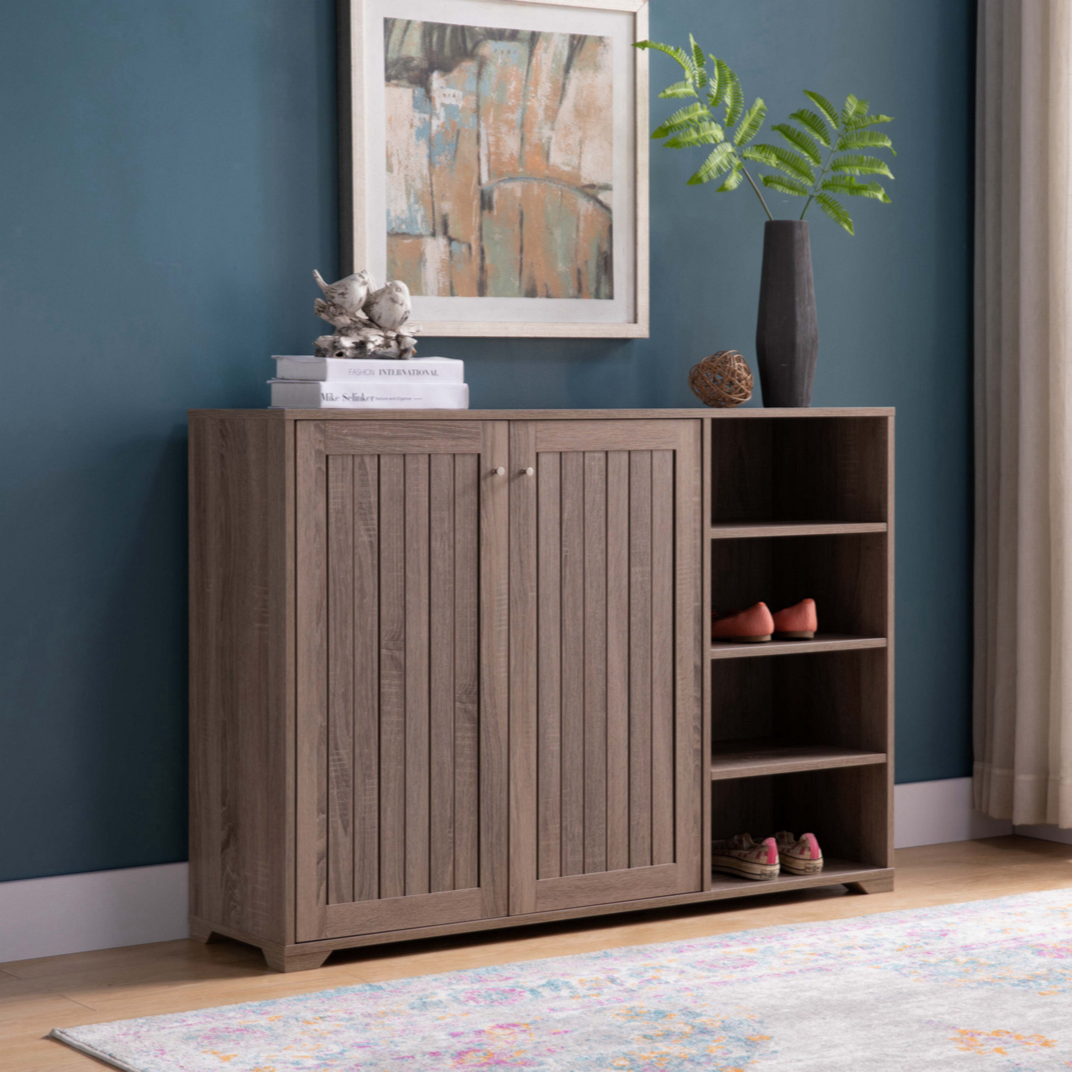 Loon Peak 32 Pair Shoe Storage Cabinet Entryway Cabinet Entryway Shoe ...