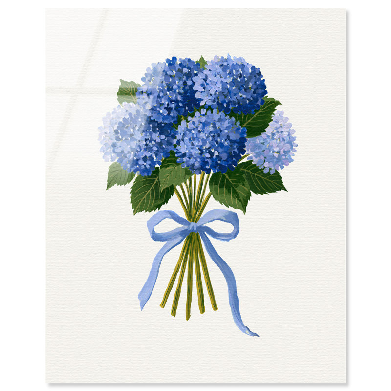 "Blue Bouquet II", reproduction d'art moderne sur acrylique par, H 20 po x l 16 po, Imprimé acrylique ultrabrillant