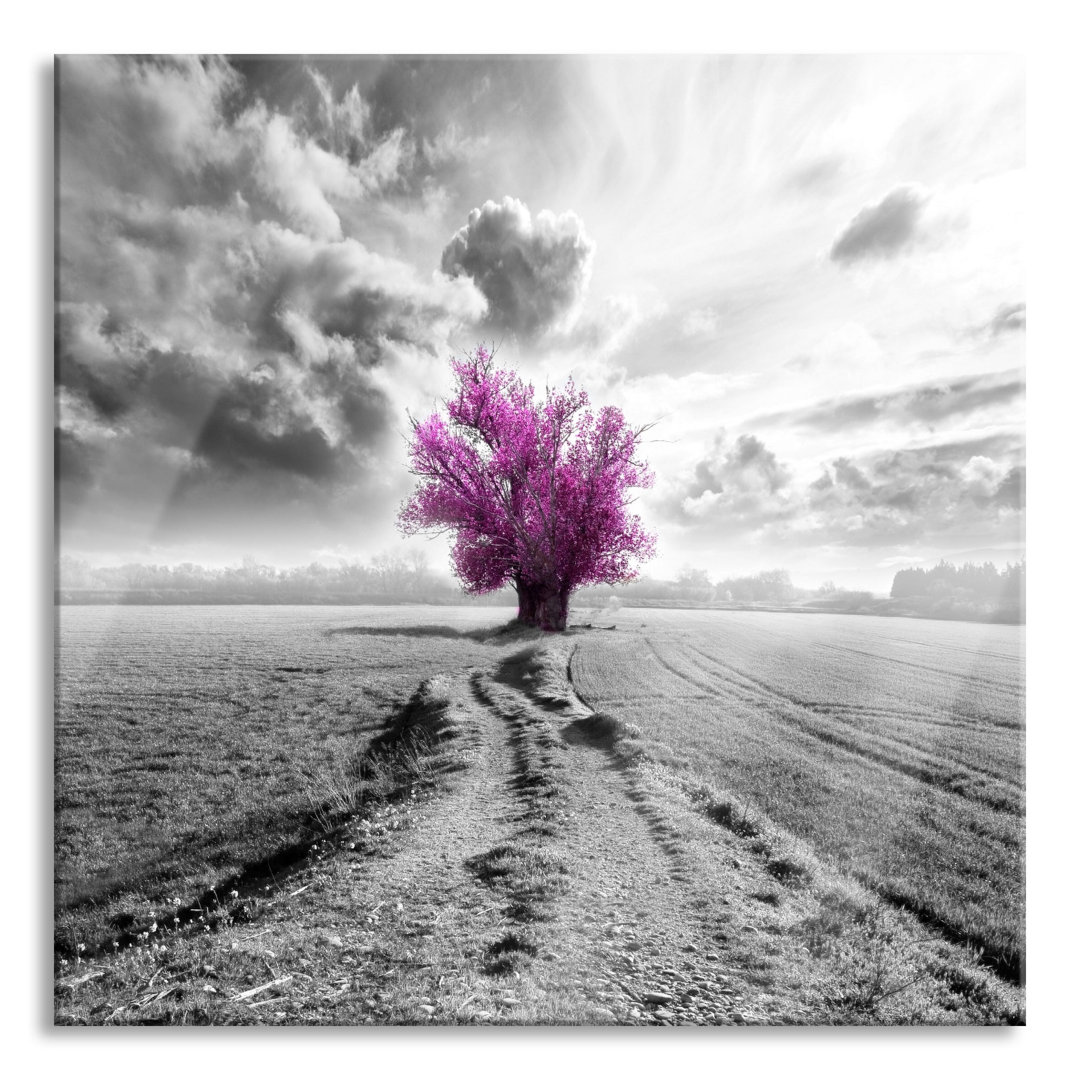 Glasbild Exciting Pink Field