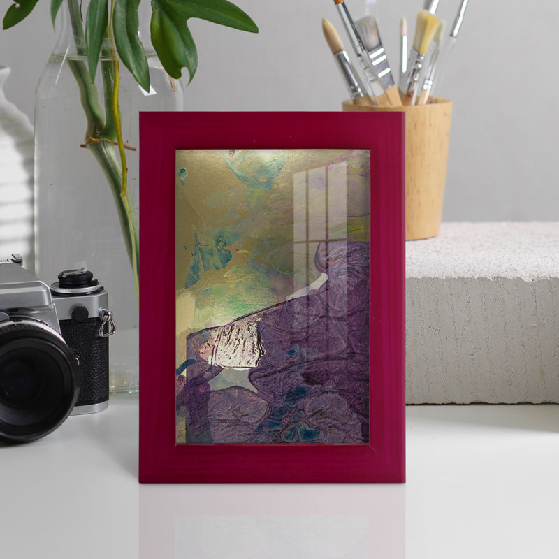 Paysage de Monet IV sur papier, Rouge, H 6 po x l 4 po x P 1 po