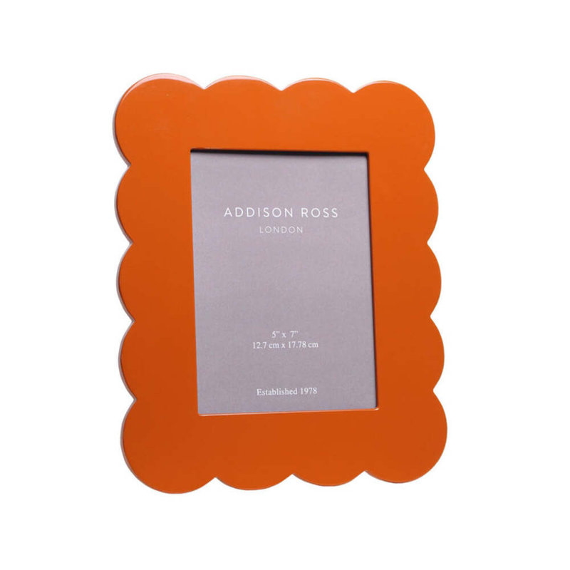 Orange Scalloped Lacquer Rectangle Picture Frame