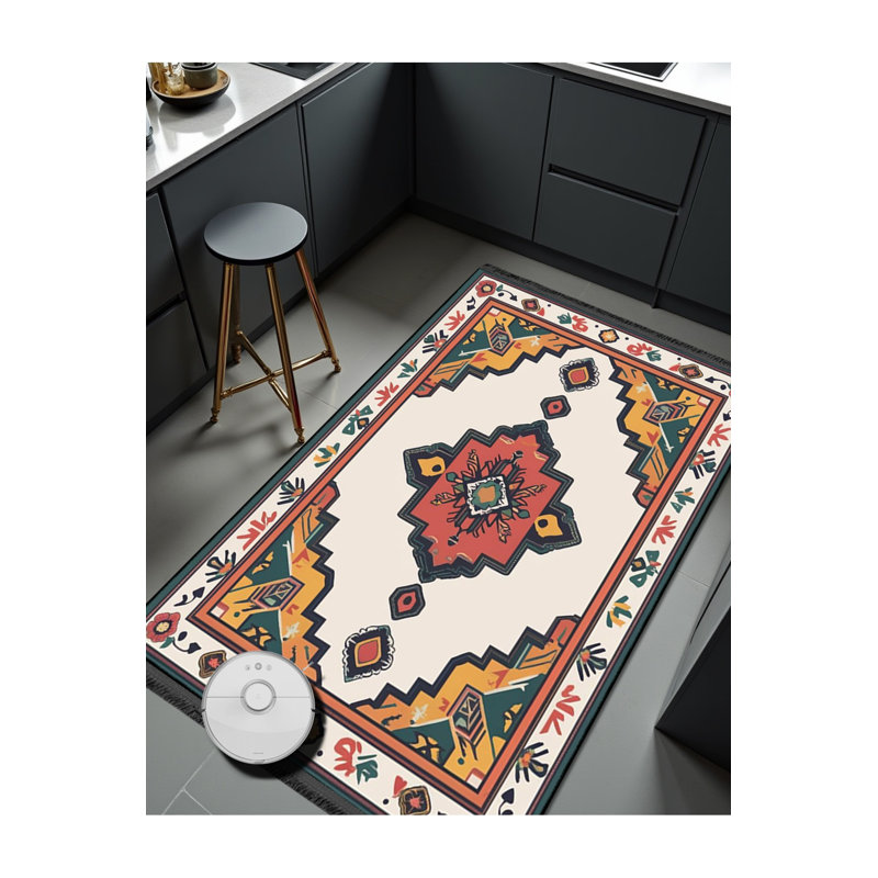 Tapis tissé orange traditionnel Mosso, 2'4" x 3'11"