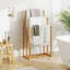 Gymax 3-tier Freestanding Towel Rack W/ 3 Hanging Crossbars For Bathroom Natural