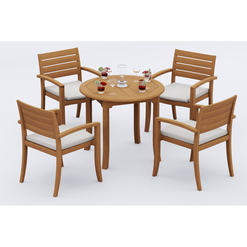 Ensemble de table d'extérieur Alvarado, H 30,5 po x l 36 po x P 36 po, 4