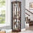Lighted Corner Curio Cabinet - Display Case For Living Room, Antique Collectibles, Wine & Bar Glass Storage - Elegant Corner Design With Lights Included-455879292
