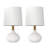  14" Modern White Ceramic Small Table Lamp with Pre-Assembled Shade for Living Room, Bedroom and Study-88191430