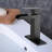Spectacular Matte Black Waterfall Faucet - Bathroom Sink With Overflow & Pop Up Magnificent Single Handle Deck Plate Drain-124304145
