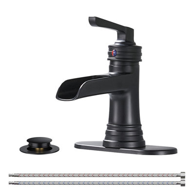 Single-hole Single-handle Bathroom Faucet With Drain Assembly