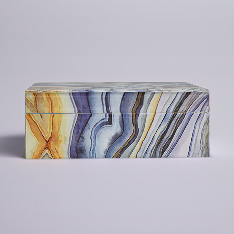 Lenu Solid Wood Memory Box, 3" H x 8" W x 5.75" D