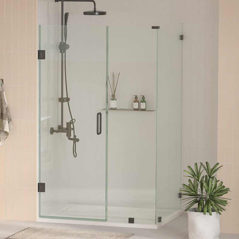 Cabine de douche de coin sans cadre de l 40 po x P 36 po x H 76 po avec verre transparent de 3/8 po facile à nettoyer