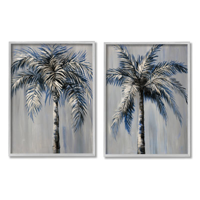 Palmiers gris modernes 2 pièces par Nan