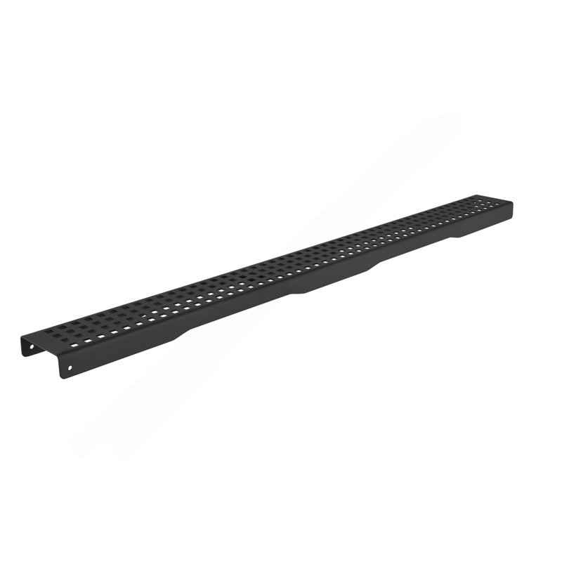 Drain de douche linéaire de 28 pouces avec grille quadrato amovible, drain de douche en acier inoxydable 304, crépine et pieds de nivellement inclus, bride