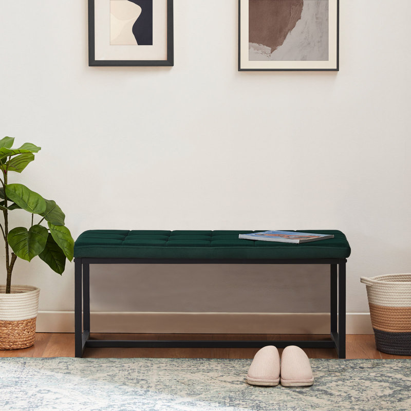 Marigolde Velvet Upholstered Bench, Green
