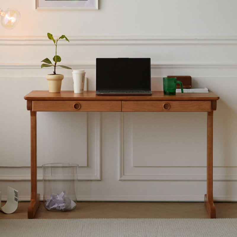 Bureau d'écriture avec tiroirs Cherry, H 29,53 po x l 55,12 po x P 23,62 po