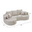 106 po Canapé modulaire courbé en tissu 2 pièces avec méridienne pour salon -2098939032