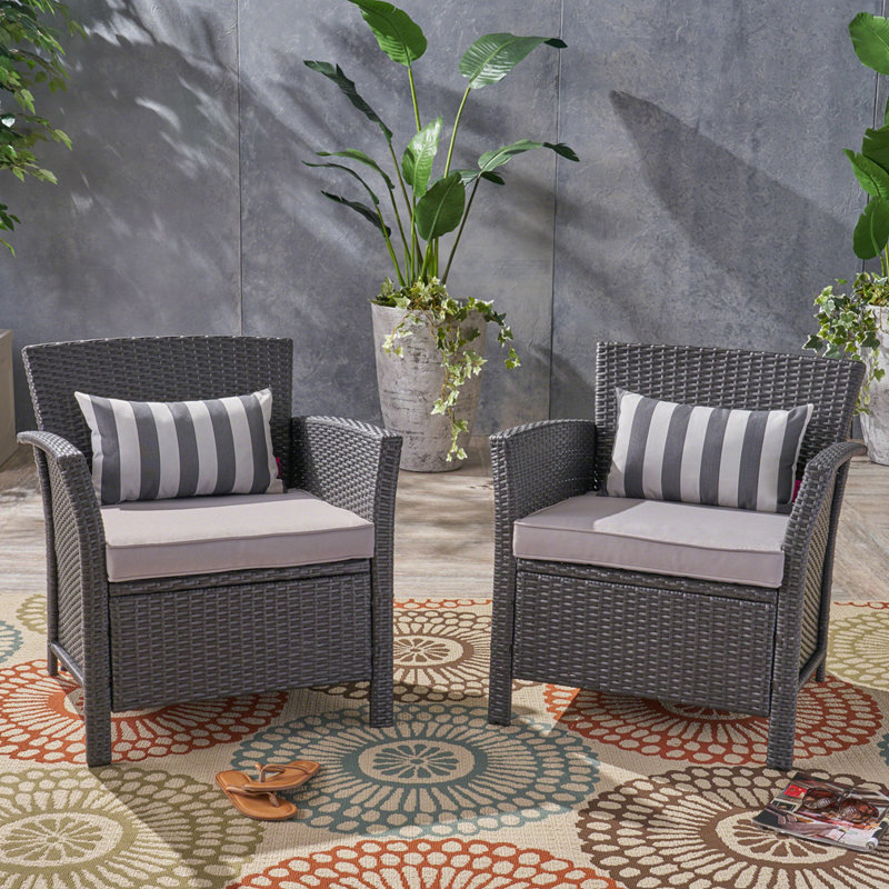 Chaise en rotin PE, Gris