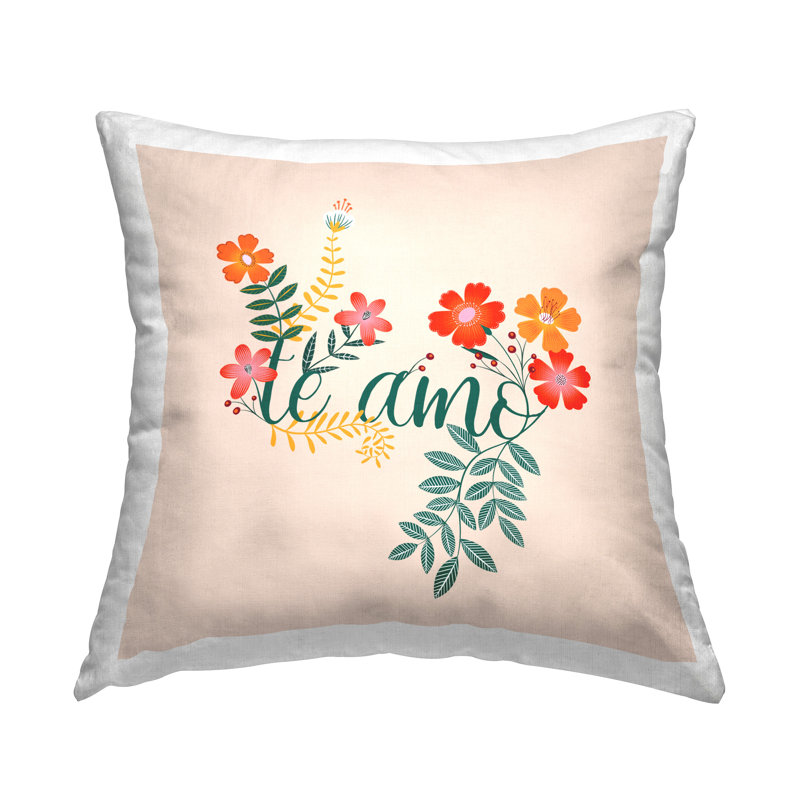 Coussin décoratif imprimé "The Amo Romantic Botanical Flower Blossoms" par Grace Popp