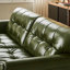 Causeuse-coussin modulaire en cuir véritable vert