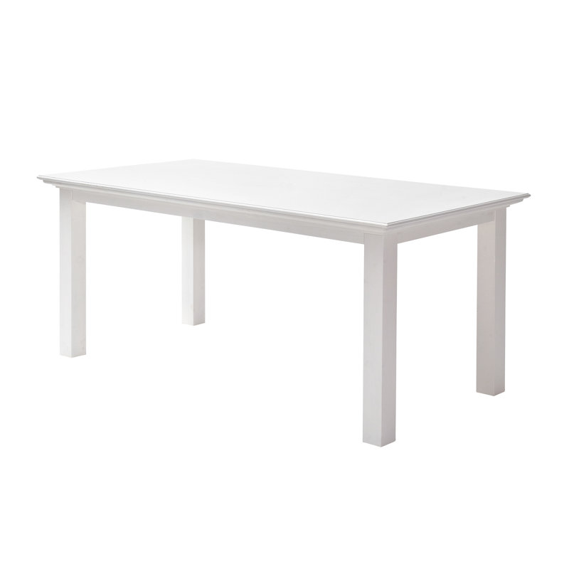 71" White Solid Wood Dining Table, 29.92"H x 70.87"L x 35.43"W