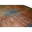 Tapis brun / bleu en laine noué à la main de conception unique 13 pi 11 po x 13 pi