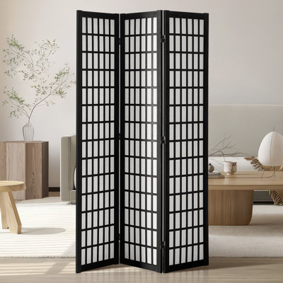 Room Divider, 3 Panel Japanese Room Divider, Wood Folding Privacy Screen Indoor, Japanese Partition Dividers Portable Decoration Screens, Designed for Room Separation Home Office Restaurant & Bedroom